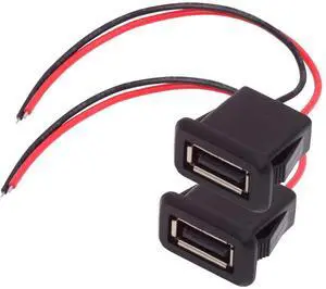 2pcs/Set DIY OEM Type A Female Socket to 2Pin Open Cable Latch Mount Type DC 5V Power 2pcs/Set DIY OEM Type A Female Socket to 2Pin Open Cable Latch Mount Type DC 5V Power