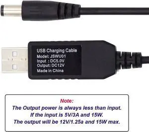 Cable 100cm USB 2.0 Type-A DC5V to DC12V 5.5x2.1mm 5.5x2.5mm Voltage Riser Boost Power Plug Barrel Connector