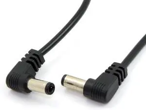 DC Power 5.5 x 2.1mm / 2.5mm Male to 5.5 2.1/2.5mm Male Plug Cable Right Angled 90 Degree 60cm