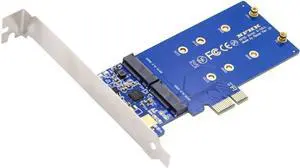 Dual SATA NGFF Key B+M SSD to PCI-E 1x Motherboard Desktop Adapter Converter SSD Card JMB582 2280