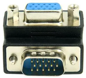 270 Degree Right Angled VGA SVGA 15pin Male to Female Extension Adapter 270 Degree Right Angled VGA SVGA 15pin Male to Female Extension Adapter