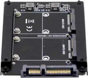 Dual MSATA Mini-SATA SSD Card JOBD Raid0 Span Bridge to 2.5inch SATA Combo HDD Disk Drive Enclosure