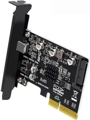 USB 3.2 Gen2 Type-C 20Gbps USB-C to PCI-E 4X Express Card Adapter for Desktop Motherboard