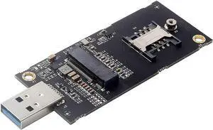 NGFF M.2 Key-B WWAN to USB 3.0 Adapter Riser Card w SIM Slot for 3G/4G/5G LTE Wireless Module Modem Card