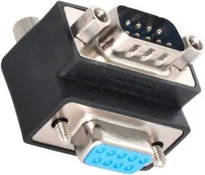 D-Sub RS232 9Pin DB9P Male to Female Up Angled 90 Degree Extension Adapter D-Sub RS232 9Pin DB9P Male to Female Up Angled 90 Degree Extension Adapter