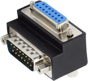 DSUB RS232 D-subminiature 15pin Male Nut to Female Screw Extension Adapter DB Connector Up 90 Degree Angled DSUB RS232 D-subminiature 15pin Male Nut to Female Screw Extension Adapter DB Connector Up 90 Degree Angled