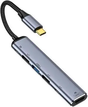 USB-C Type C to HDMI 4K Dual USB 3.0 HUB Converter HDTV Multiport Adapter 60hz with Female 100W PD Power Port