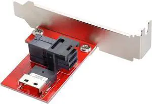 PCI-Express 4.0 Slimline SAS SFF-8654 to HD SFF-8643 PCBA Female Adapter with Bracket