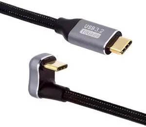 Opposite U Shape Back Angled USB-C USB 3.1 Type C Male to Male Extension Data Cable 10Gbps 100W with Sleeve 200cm Opposite U Shape Back Angled USB-C USB 3.1 Type C Male to Male Extension Data Cable 10Gbps 100W with Sleeve 200cm