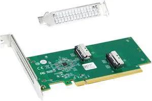 Adapter PCIE5.0 PCI-Express 16x to Dual MCIO 8i Mini Cool Edge IO SFF-TA-1016 VROC Adapter for Mainboard SSD Graphics Card Adapter PCIE5.0 PCI-Express 16x to Dual MCIO 8i Mini Cool Edge IO SFF-TA-1016 VROC Adapter for Mainboard SSD Graphics Card