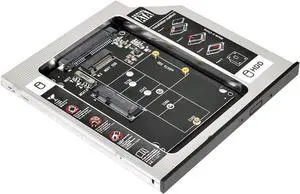 MSATA NGFF B/M-Key SSD to Slimline SATA 13Pin Caddy Case for 9.5mm Universal Laptop CD/DVD-ROM Optical Bay