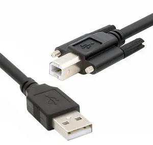 Cable USB 2.0 Type-A Male to Type-B Thumbscrew Standard Male Mount Panel Type for Industrial Camera Robot Scanner Disk