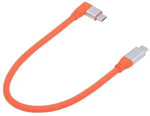 USB3.2 20Gbps Male to Male Cable 90 Degree Left Right Angled Ultra Soft High Flex 100W 8K 5K 4K USB4.0 Hyper Super Flexible Cord (30cm)