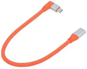 USB3.2 Male to Female Extension Cable 20Gbps 90 Degree Left Right Angled Ultra Soft High Flex with 100W and 8K 5K USB4.0 Type-C Compatible with Thunderbolt3/4 (30cm)
