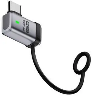 Adapter 90 Degree USB5.0 80Gbps Male to Female Left Right Angled Extension Adapter with Lanyard Keychain 240W 16K 8K 5K Compatible with USB4.0 Thunderbolt3/4/5