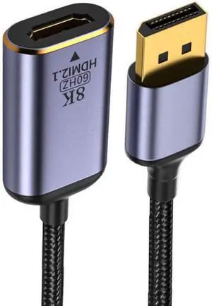DisplayPort 1.4 Source to HDMI 2.0 Display 8K 60hz UHD 4K DP to HDMI Male Monitor Adapter Cable