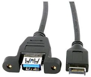 USB 3.1 Front Panel Header to USB 3.0 Type-A Female Extension Cable 50cm Panel Mount Type USB 3.1 Front Panel Header to USB 3.0 Type-A Female Extension Cable 50cm Panel Mount Type