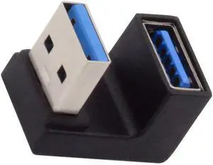 10Gbps USB3.0 Male to Female Extension Power Data Video Adapter Opposite U Shape Back Angled