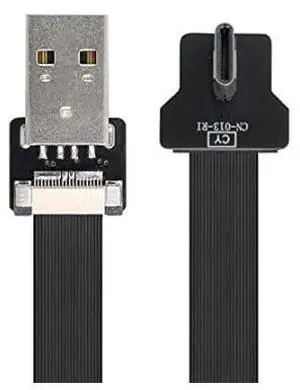 Right Angled USB 2.0 Type-A Male to USB-C Type-C Male Data Flat Slim FPC Cable for FPV & Disk & Phone 100cm Right Angled USB 2.0 Type-A Male to USB-C Type-C Male Data Flat Slim FPC Cable for FPV & Disk & Phone 100cm