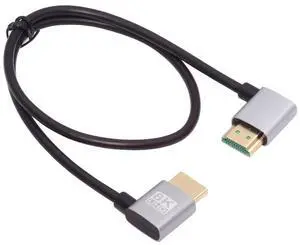 HDMI 2.1 Ultra Thin HDTV Cable 8K 4K Hyper Super Flexible Slim Cord Left Angled to Left Angled 90 Degree Type-A for Computer HDTV