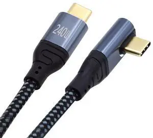 USB-C 240W Type-C Cable 480Mbps 48V 5A Low Profile Angled 90 Degree Compatible with USB2.0 100W Charging for Laptop Tablet Phone 300cm USB-C 240W Type-C Cable 480Mbps 48V 5A Low Profile Angled 90 Degree Compatible with USB2.0 100W Charging for Laptop Tablet Phone 300cm