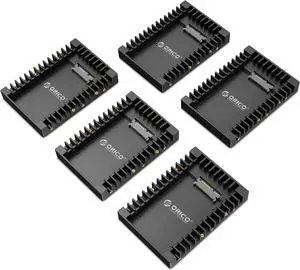 5 Pack 2.5" to 3.5" Internal Hard Drive Adapter for 7/9.5/12.5mm 2.5" Internal Hard Drive or SSD No Cable Needed (1125SS) Black 5 Pack 2.5" to 3.5" Internal Hard Drive Adapter for 7/9.5/12.5mm 2.5" Internal Hard Drive or SSD No Cable Needed (1125SS) Black