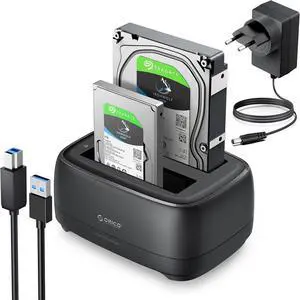 3.5" Dual Bay USB 3.0 Hard Drive Docking Station for 2.5/3.5" SATA HDD/SSSD HDD Supports UASP and 20TB Drives (DD28U3)