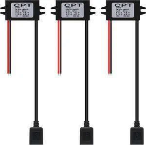 3Pack 12V DC to 5V 3A USB Female Converter Adapter Buck Module Regulator Car Power Converter