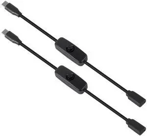 2 Pack Upgraded 30cm(11 inch) USB C Male to Female On/Off Switch Cable Short USB Extension Cable with On Off Switch for Raspberry Pi 4 2 Pack Upgraded 30cm(11 inch) USB C Male to Female On/Off Switch Cable Short USB Extension Cable with On Off Switch for Raspberry Pi 4