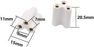 T5 T8 LED Lamp Connector Double End 3Pin Fmeale Adapter,Daylight LED Integrated Tube Iinkable Cords for LED Tube Lamp Holder Socket Fittings with Cables(3Pin 20.5mm 20pcs)