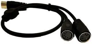 DIN 5-Pin Splitter Y Adapter MIDI Cable, MIDI 5 Pin Male to Dual 2 x DIN-5 Female Extension Audio Cable (D5P M-2F,0.5meter)