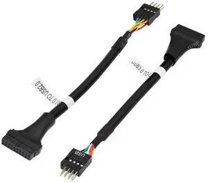 USB 3.0 Header to USB 2.0, USB 3.0 19 Pin Female to USB 2.0 9 Pin Connectors Motherboard Cable for Data Transmission 2-Pack (19Pin Female)