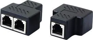 Phone Jack Splitter RJ11 Female to 2 Female 6P6C Telephone Inline Coupler Telephone Extension Adapter for Landline Fax Machine (1 to 2)