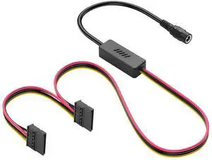 DC5525 to SATA IDE Hard Drive Power Supply Cable DC 5.5x2.5mm Female to SATA Female Extension Cable with Step-Down Voltage Regulator (1 to 2)