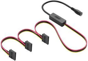 DC5525 to SATA IDE Hard Drive Power Supply Cable DC 5.5x2.5mm Female to SATA Female Extension Cable with Step-Down Voltage Regulator (1 to 3) DC5525 to SATA IDE Hard Drive Power Supply Cable DC 5.5x2.5mm Female to SATA Female Extension Cable with Step-Down Voltage Regulator (1 to 3)