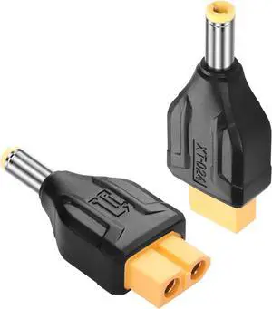 2 Pack XT60 to DC5525 Adapter XT60 to DC 5.5mm X 2.5mm Wireless for TS100 Soldering Iron, FPV Monitor Power,Drone (XT-024)