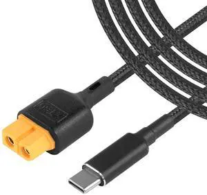 Type C to XT60 Charging Cable 39.3inch USB C to XT60 Female Adapter Cable for Drone, Model, Energy Storage Power, Outdoor Power, Solar Battery,etc 20V/5A Protocol PD2.0 PD3.0 QC2.0(1M/F)