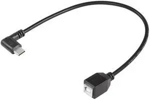 USB C Printer Cable, USB C to USB B Printer Cable, USB B 2.0 Female to USB C Male 90 Degree Printer Cable for Printers,Scanner,MIDI Controller DJ Controller(I 0.3M)