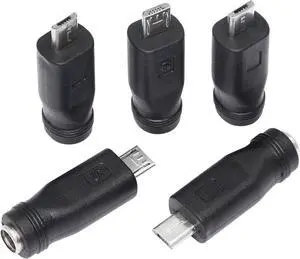 5 PCS USB Micro to DC Adapter Plugs Connectors 5.5 x 2.1mm 5 PCS USB Micro to DC Adapter Plugs Connectors 5.5 x 2.1mm
