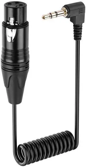 3.5mm Stereo Mini Jack to XLR Male Microphone Cable Mini Jack Aux Audio Cable 1/8 Inch Gold Plated to Mono XLR Male for Mobile Phone, Laptop-0.5M (3 Pin Female)