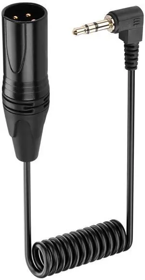 3.5mm Stereo Mini Jack to XLR Male Microphone Cable Mini Jack Aux Audio Cable 1/8 Inch Gold Plated to Mono XLR Male for Mobile Phone, Laptop-0.5M (3 Pin Male)