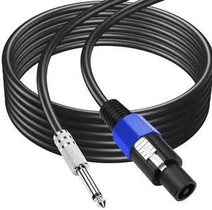 Speakon to 1/4" Speaker Cable 18AWG Male to Male 10FT Twist Lock Speakon to 6.35mm TS Audio Cable for Speaker Guitar Amplifier(10FT/3M)
