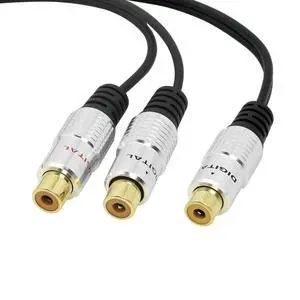 Aluminium Alloy RCA Y-Splitter, Single to Dual RCA Digital Coaxial Splitter, Gold Plated Adapter Audio Cable