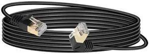 0FT 90 Degree UP Angle Cat8 Ethernet Cable, High Speed 40Gbps 2000Mhz Network Cord, with Gold Plated Plug SFTP Wires CAT8 RJ45 Connector Gaming LAN Cable,for PC, Router (UP 10FT)