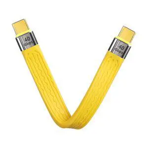 40Gbps USB4 Type C Extension Cable 100W PD Fast Charging 8K USB C to USB C Flat Slim FPC Data Cable for Laptop & Phone (Male to Male)