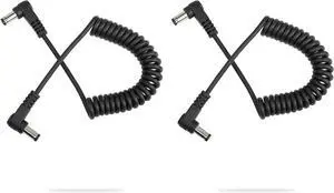 DC Power Extension Cable DC 5.5MM x 2.5MM 90 Degree Male to Male Plug Cable Right Angle DC5525 Power Adapter Cable for Strip Lihgt,CCTVSecurity Camera,Monitors,etc(2pcs)