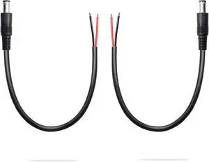 2 Pack DC6330 Power Pigtails Cable, DC 6.3mm x 3.0mm Male Plug Jack to Bare Wire Open End, 1FT Power Supply Replacement Repair Cord, for All-in-one Computer, 30cm