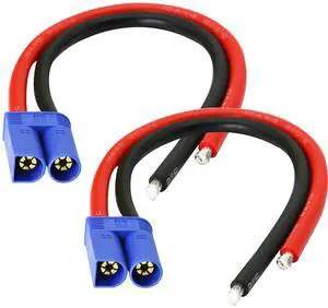 EC5 Male Cable Adapter, EC5 Male Banana Connector with 20cm 10awg Silicone Wire(Pack of 2