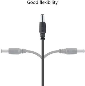 Right Angle DC to DC Male Power Cable,22AWG DC 5.5MM x 2.1MM Male to 90 Degree DC Male Plug Patch Wire Adapter Extension Cord for Strip Lihgt,CCTV,Car,Monitors,etc(2 Pcs)