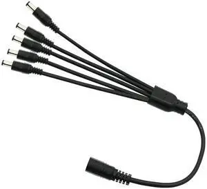 DC 5.5mm x 2.1mm Splitter Cable, 1 Female to 5 Male DC Splitter Adapter 12V DC Power Extension Cable for LED Strip Light, CCTV Security Camera 0.7m (1 to 5 Way)